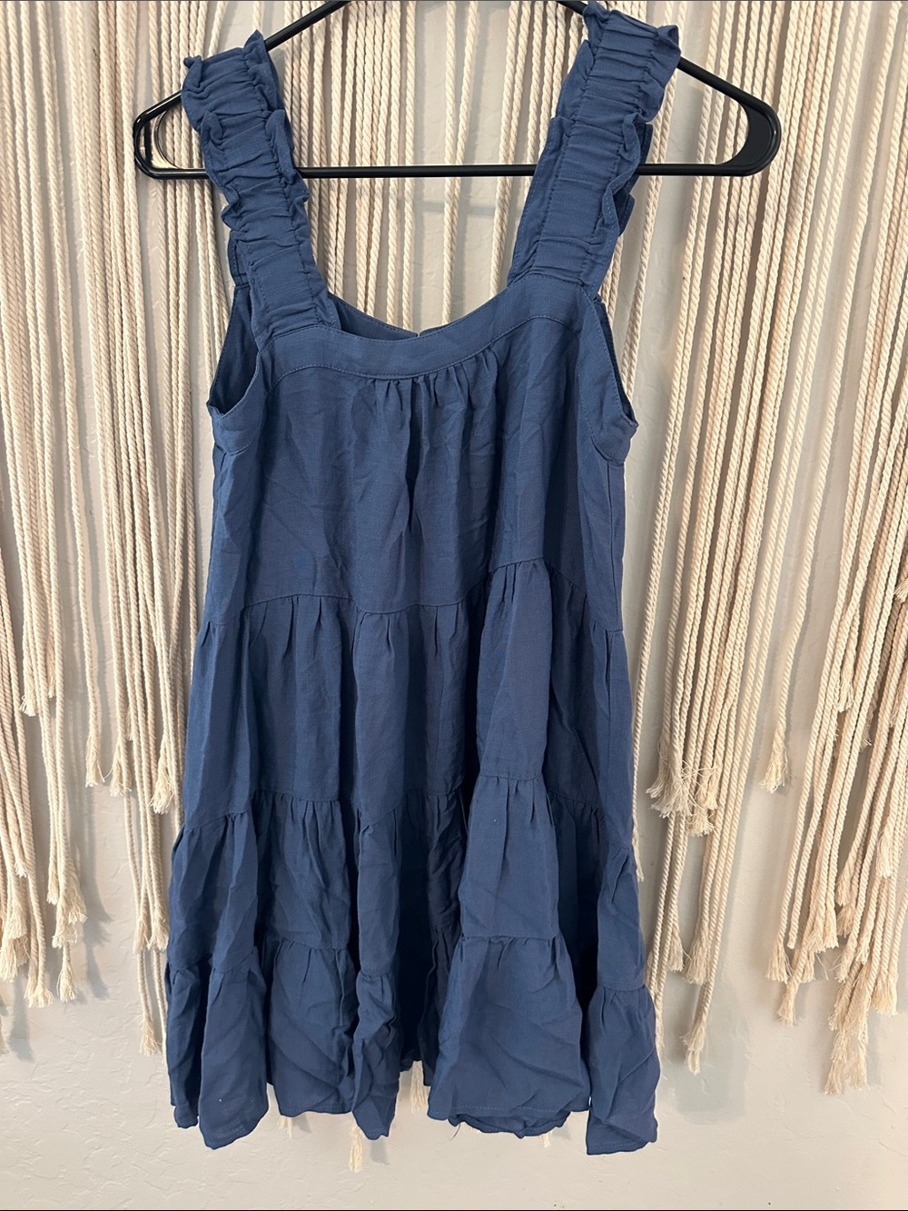 Shinestar Navy Blue Ruffled Tiered Sundress